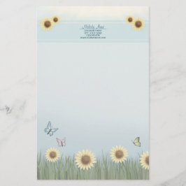 Solfjäril Blommig brevpapper