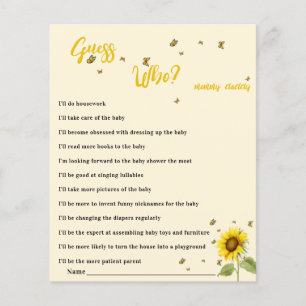 Solfjäril och fjäril Baby Shower Gissa vem spel