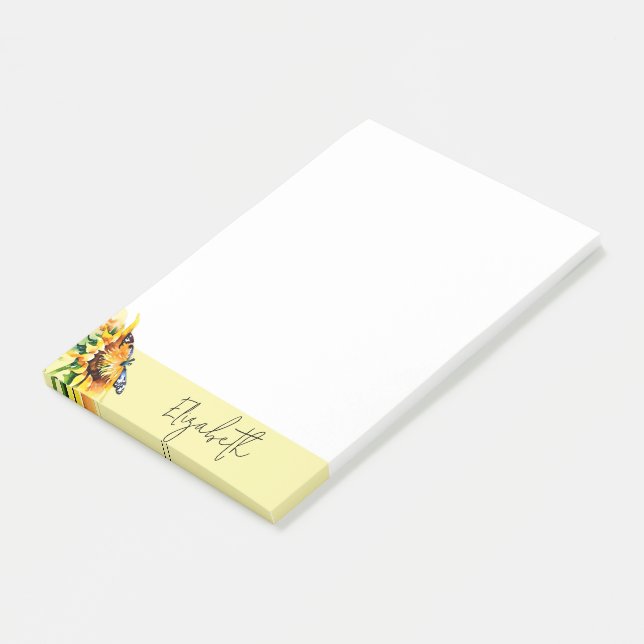 Solfjäril och fjäril personlig post-it block (Vinklad)