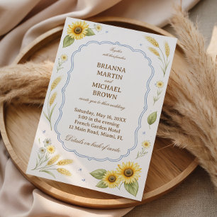 Solfjörsblomma Rustik Elegant Bröllop Inbjudningar