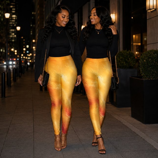 Solflammans guld och karmosinrött abstrakt  leggings (Skapare uppladdad)