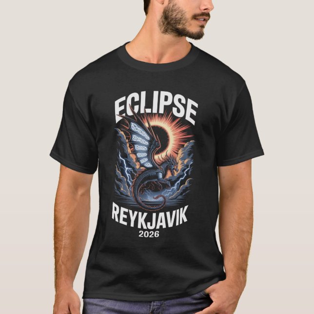 Solförmörkelse 12 augusti 2026 Reykjavik Eclipse C T Shirt (Framsida)