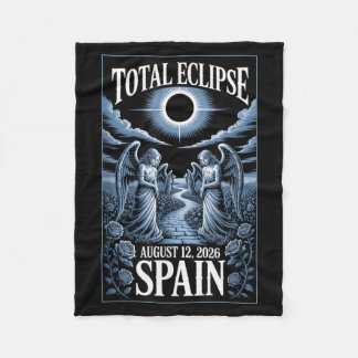 Solförmörkelse 12 augusti 2026 Spanien Total Desig Fleecefilt