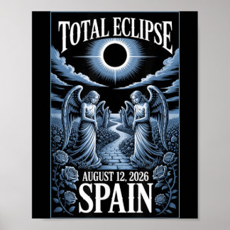 Solförmörkelse 12 augusti 2026 Spanien Total Desig Poster