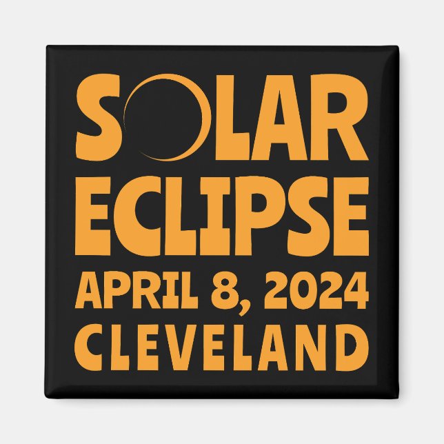 Solförmörkelse 2024 Cleveland Ohio Magnet (Framsidan)