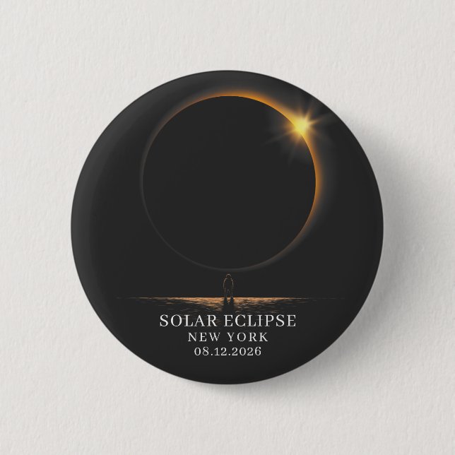 Solförmörkelse 2026 Celestial Astronomi Knapp (Framsida)
