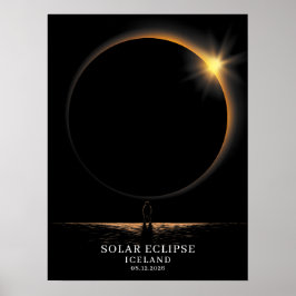 Solförmörkelse 2026 Island Himmelsk Poster