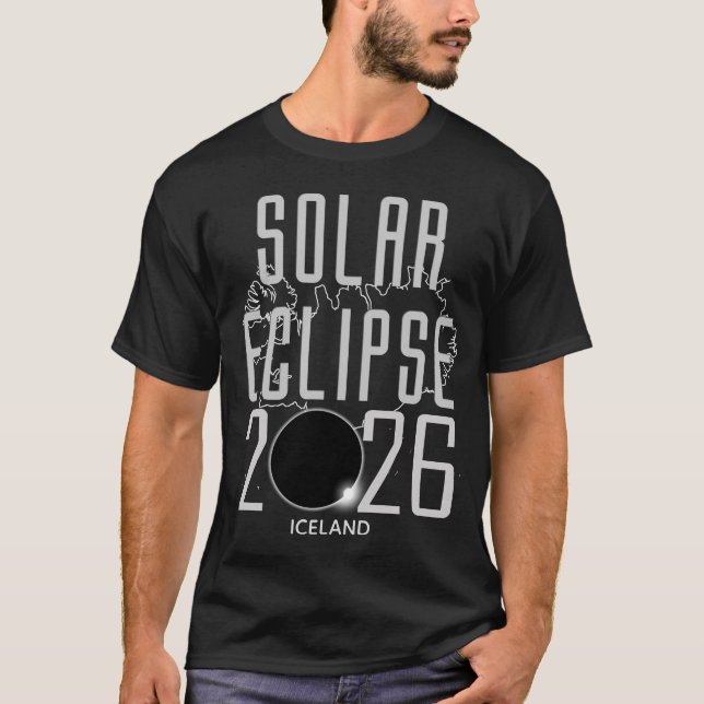 Solförmörkelse 2026 Island T Shirt (Framsida)