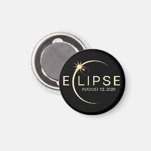 Solförmörkelse Astronomi Event 2026 Magnet