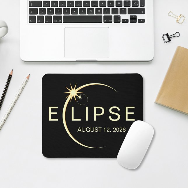 Solförmörkelse Astronomi Händelse 2026 Musmatta (Solar Eclipse Astronomy Event 2026 Mouse Pad)