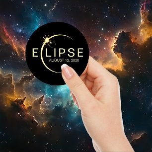 Solförmörkelse Astronomi Händelse 2026 Runt Klistermärke