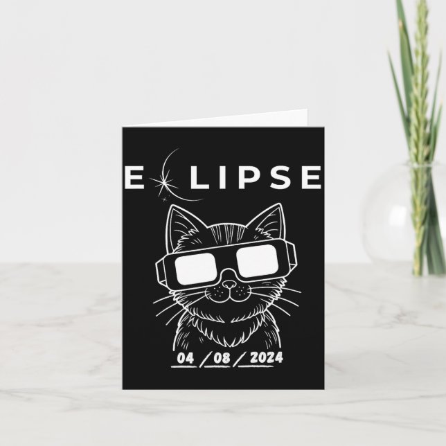Solförmörkelse Katt Glasögon Katt Design Kort (Framsida)