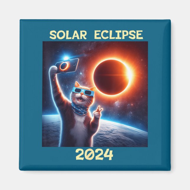 Solförmörkelse Katt Illustration Magnet (Framsidan)