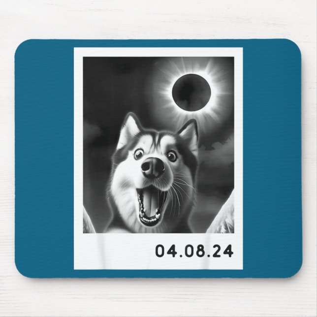Solförmörkelse Totalitet Siberian Husky Design Musmatta (Framsidan)