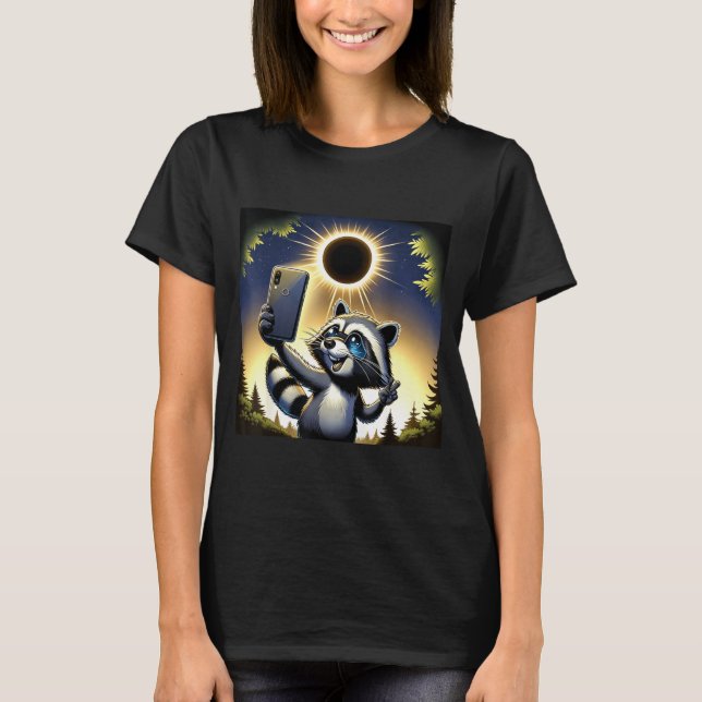 Solförmörkelse Tvättbjörn 8 April T Shirt (Framsida)