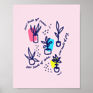 Solfrön av fred, kärlek och glädje - inspirerande poster