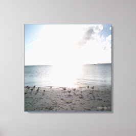 Solglans på stranden canvastryck