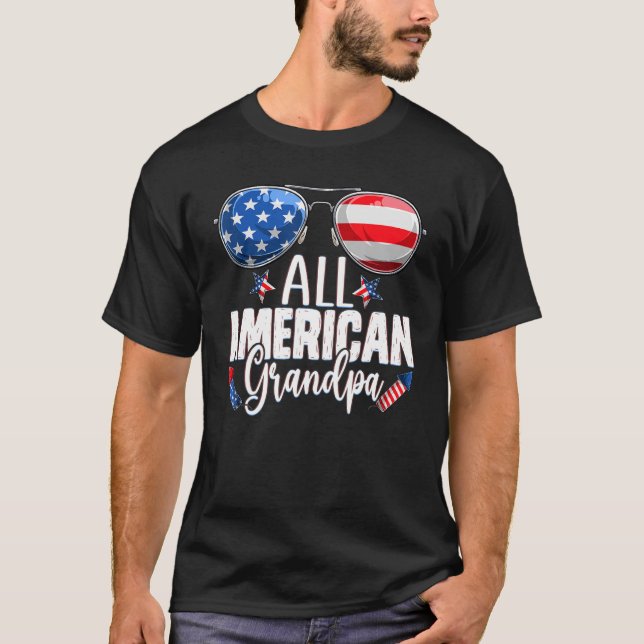 Solglasögon alla amerikanska farfar 4:e juli Pawpa T Shirt (Framsida)