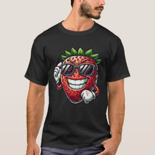 Solglasögon av jordgubbar av coola fruktig utformn t shirt