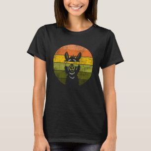 Solglasögon av lama alpaca-återurbenad solnedgång t shirt