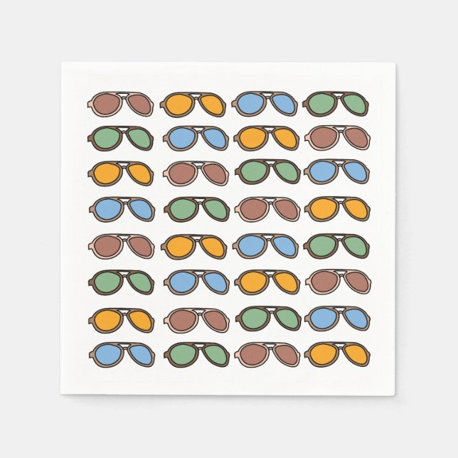Solglasögon, färgade sommarsolglasögon Bassäng Par Pappersservett (Framsidan)