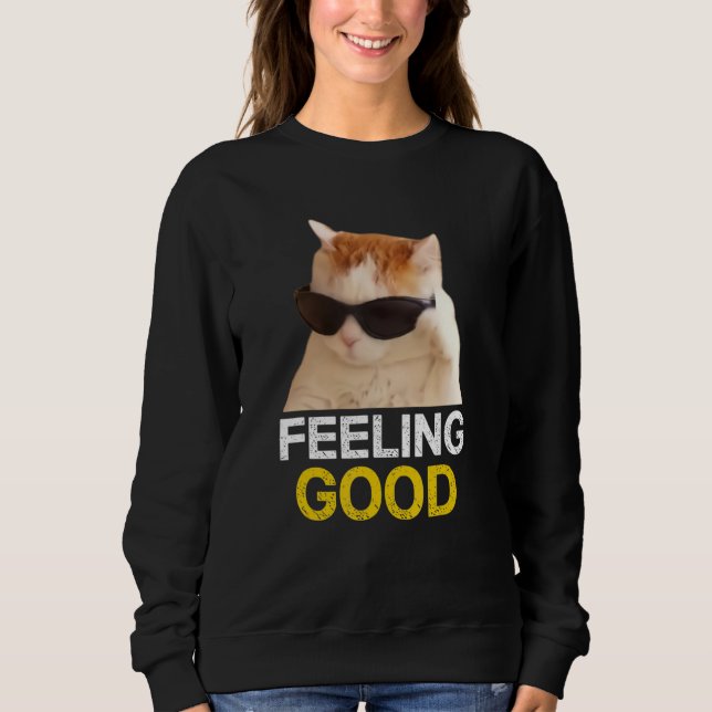 Solglasögon för Bära av katt som känner Bra Kattkö T Shirt (Framsida)