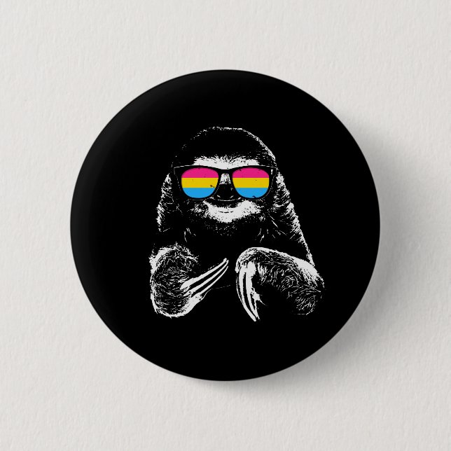 Solglasögon för flagga för prideSloth Pansexual Knapp (Framsida)