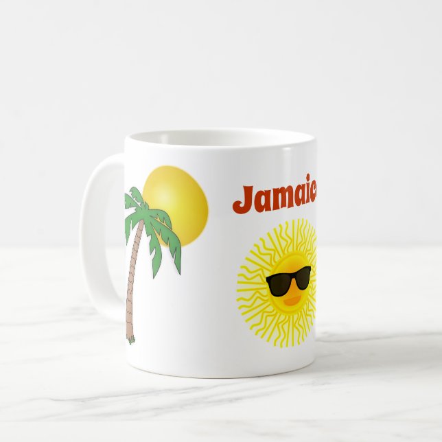 Solglasögon för sol för Jamaica färgrik öpalmträd Kaffemugg (Framsida vänster)