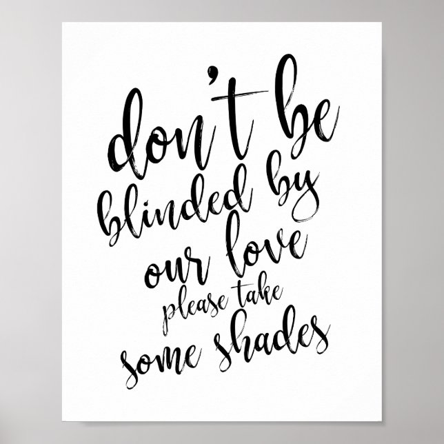 Solglasögon från bröllop är för 8 x 10 bröllop-tec poster (Framsidan)