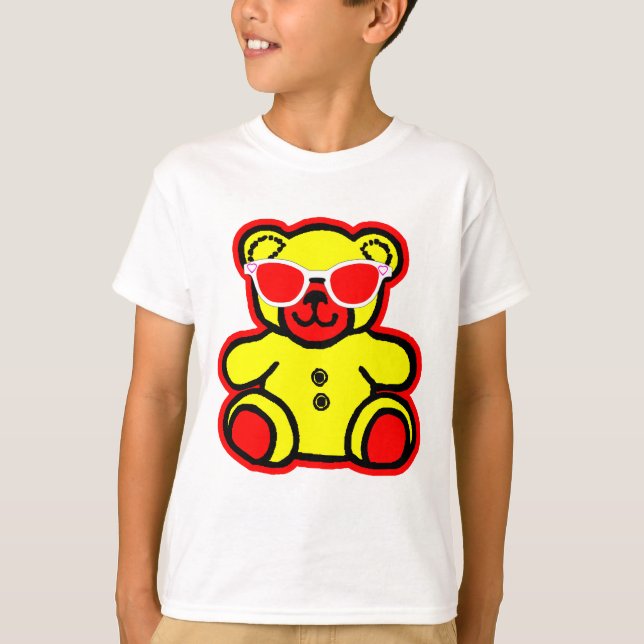 Solglasögon Heart Nalle Red Gult MUSEUM Tee (Framsida)