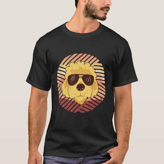 Solglasögon Hund Goldendoodle T Shirt (Framsida)