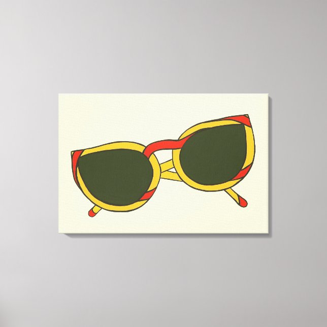 Solglasögon i gult och rött Canvas Prints (Framsida)
