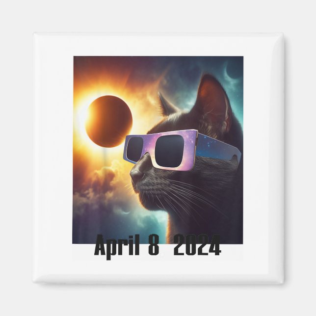 Solglasögon med katt, färgat popplock magnet (Framsidan)