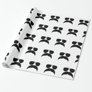 Solglasögon med mustasch - Välj bakgrund färg Presentpapper