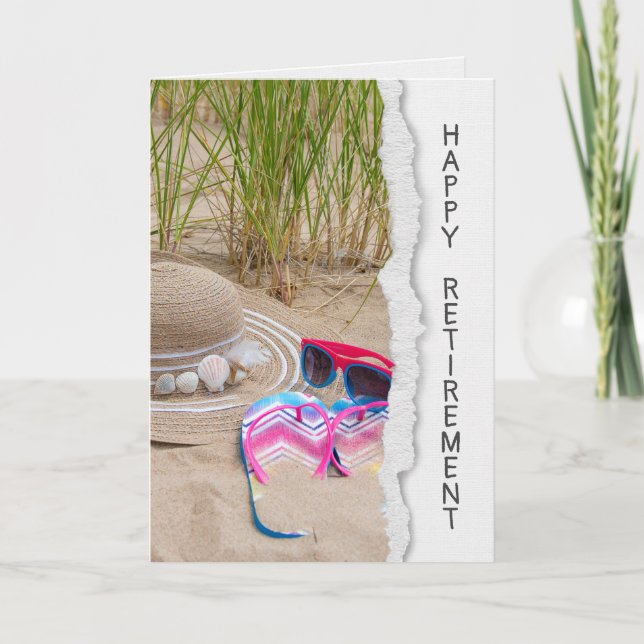 Solglasögon och Flip-Flops Pension Kort (Framsida)