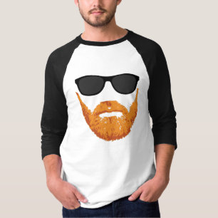 Solglasögon och rött Head skägg T Shirt