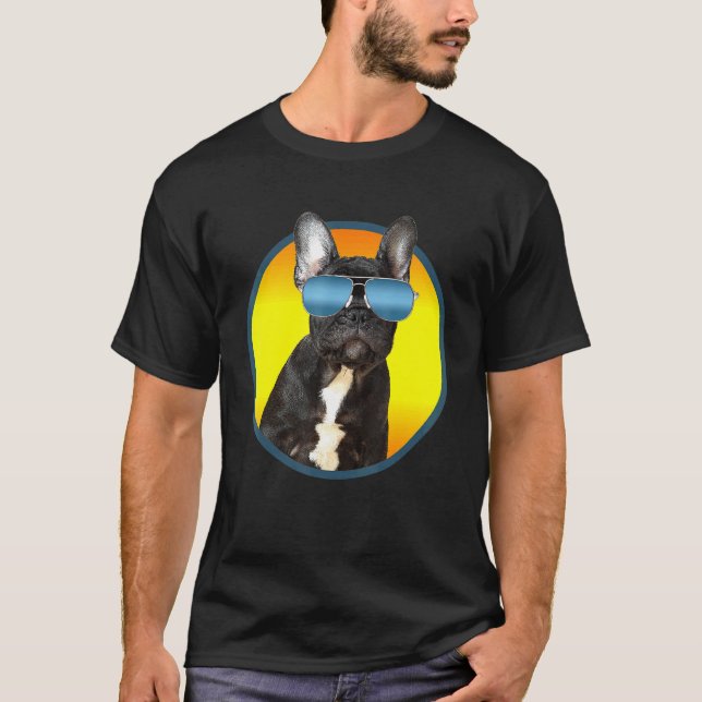 Solglasögon På Fransk Bulldogg T Shirt (Framsida)