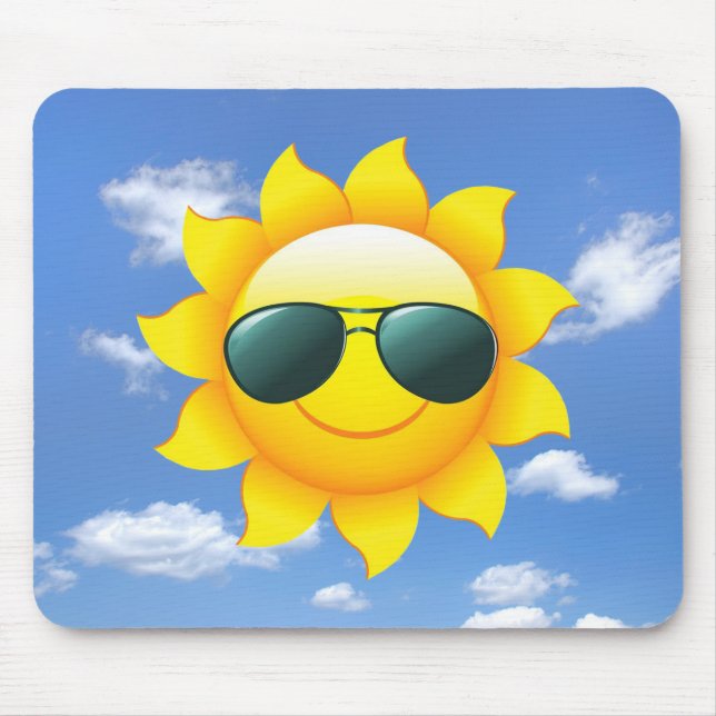Solglasögon på gult sol musmatta (Framsidan)