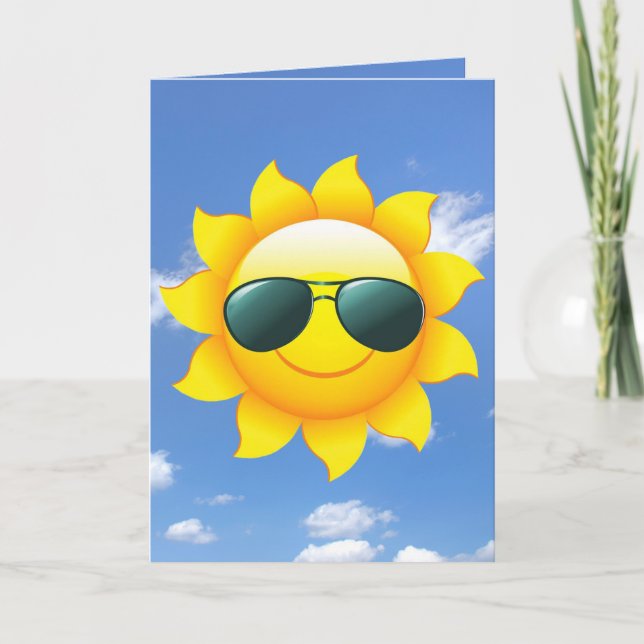 solglasögon på solen med himmel kort (Framsida)