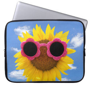 Solglasögon på solros laptop fodral