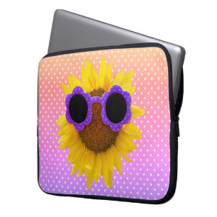 Solglasögon på solros laptop fodral