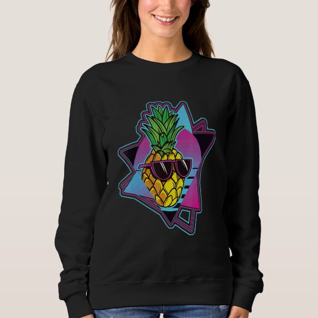 Solglasögon Pineapple 80s Tropisk Sommar Vaporwave T Shirt (Framsida)