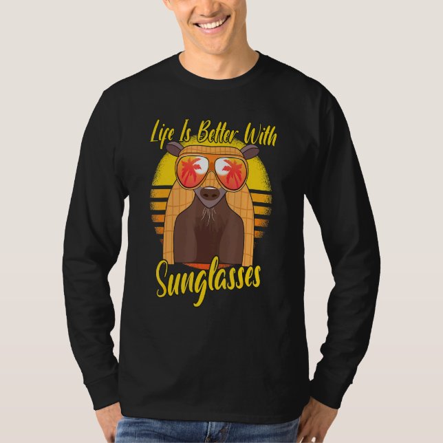 Solglasögon Retro Sunset Beach Vacation Armadillo T Shirt (Framsida)