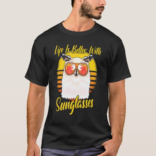 Solglasögon Retro Sunset Beach Vacation Uggla T Shirt (Framsida)