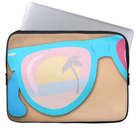 Solglasögon Roligt Beach Retro Cute Art Laptop Fodral