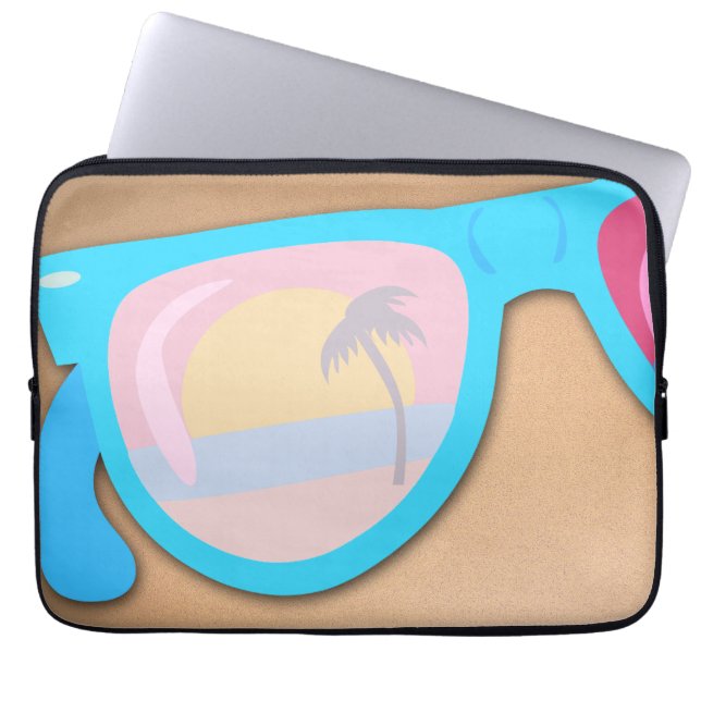 Solglasögon Roligt Beach Retro Cute Art Laptop Fodral (Framsidan)
