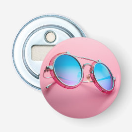 Solglasögon-temat flasköppnare, rosa cool flasköppnare