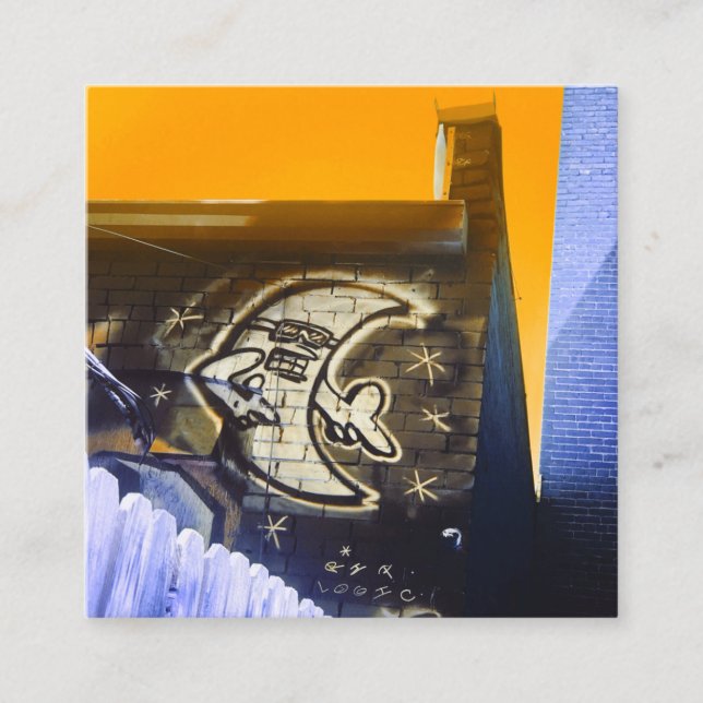 Solglasögon vid nattmåndags fyrkantigt visitkort (Framsida)