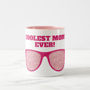 Solglasögon vid Rosa Mamma någonsin vid Glitter Två-Tonad Mugg