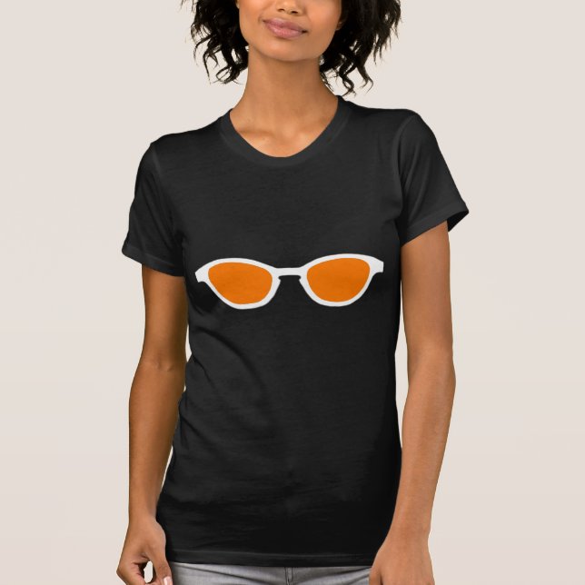 Solglasögon Vit Orange Lens MUSEUM Zazzle Tee (Framsida)